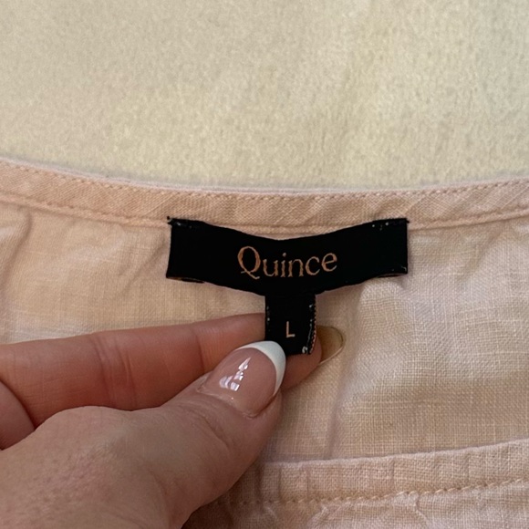 Quince Pale Pink Linen Blouse Minimalist Quiet Luxury Old Money Top 51909 - Picture 4 of 9